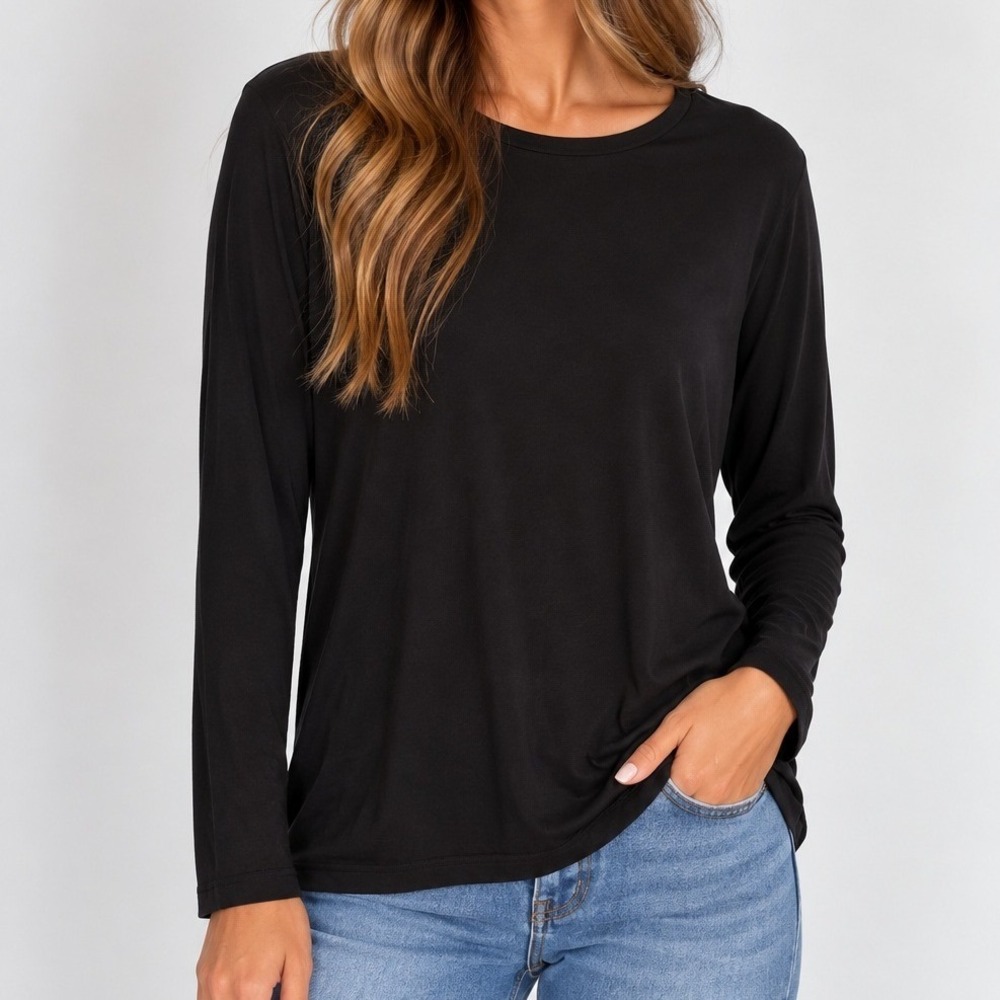 Eileen Fisher Tencel Long Sleeve Shirt Normcore Clean Girl Quiet Luxury Preppy
